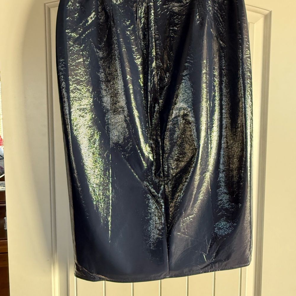 J. Crew Glossy Midnight Pencil Skirt